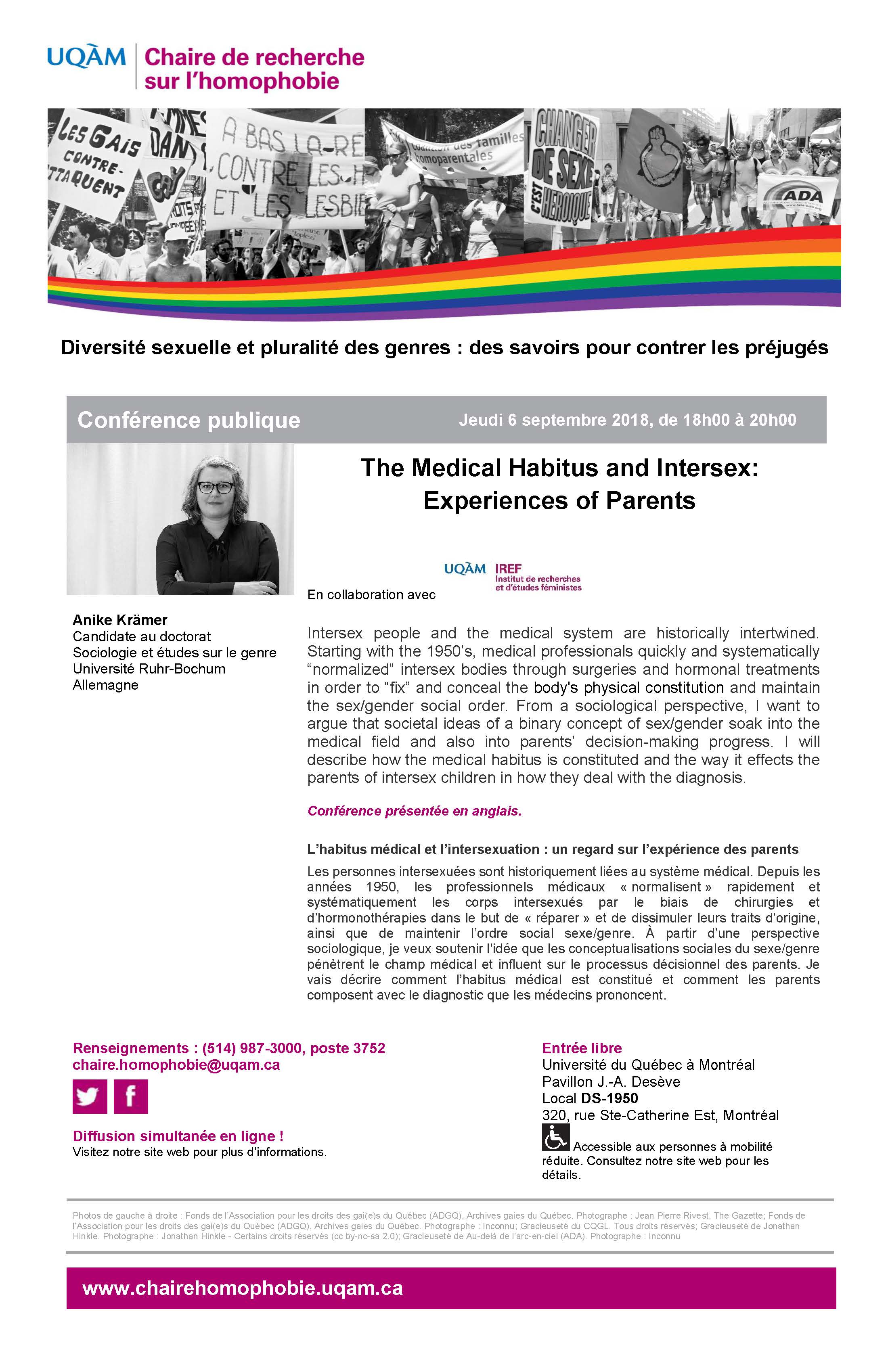 CONFÉRENCE PUBLIQUE | ''The Medical Habitus and Intersex: Experiences of Parents''